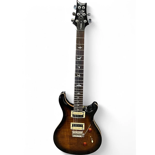 Used PRS SE Custom 24 Black Gold Sunburst Solid Body Electric Guitar