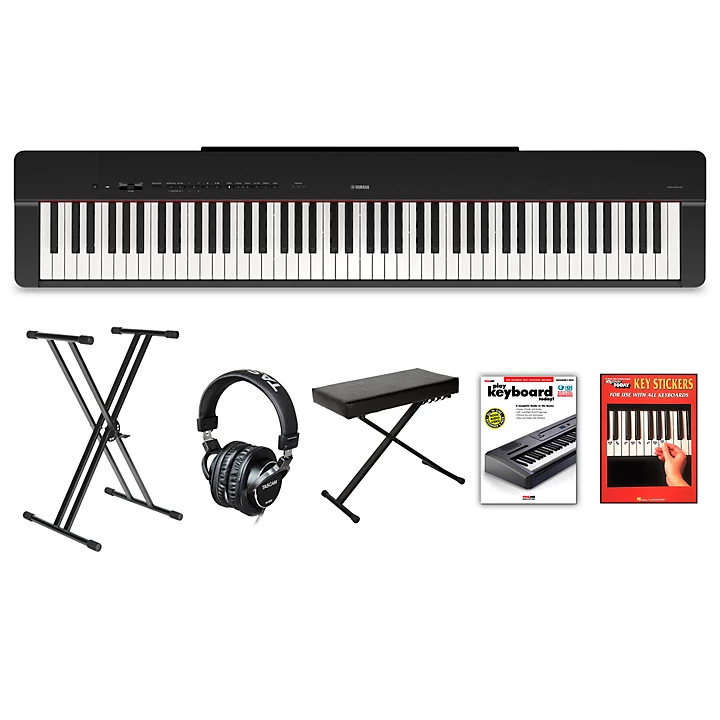 P 225 88 Key Digital Piano Black Beginner Package