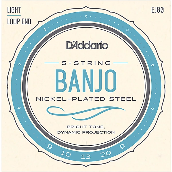 EJ60 Nickel 5 String Light Banjo Strings 9 20