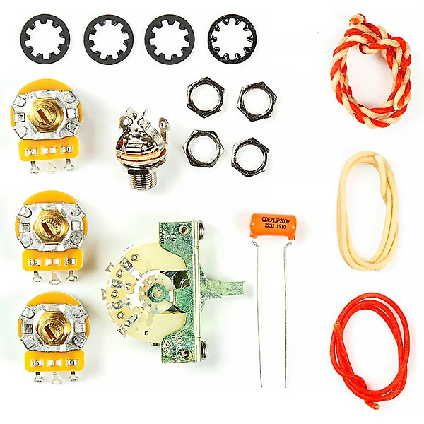 Stratocaster Upgraded 7 Way Wiring Kit With Neck on Mod
