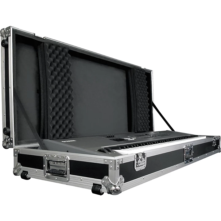 Keyboard Flight Case with Casters Black 88 Key