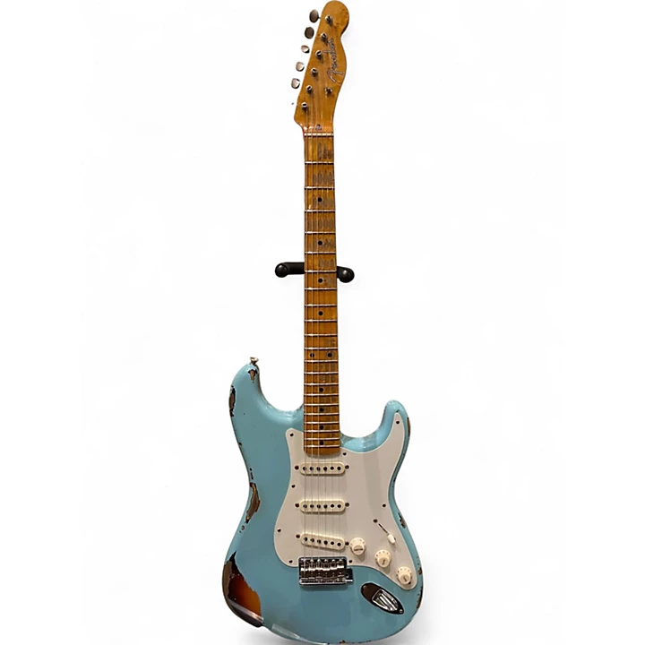 Used Fender LTD HEAVY RELIC MICH MAKER Daphne Blue Solid Body Electric Guitar