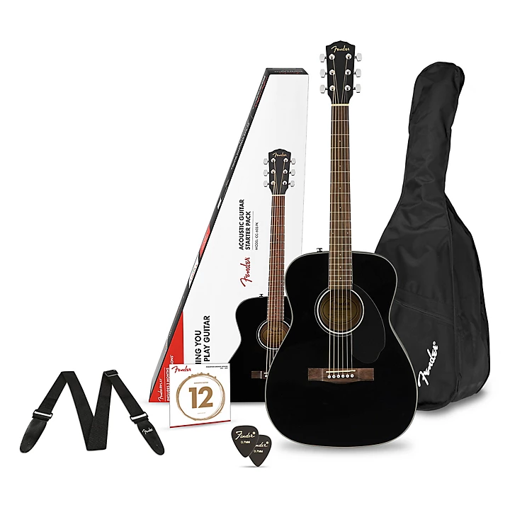 Fender CC 60S Concert Acoustic Guitar Pack Black