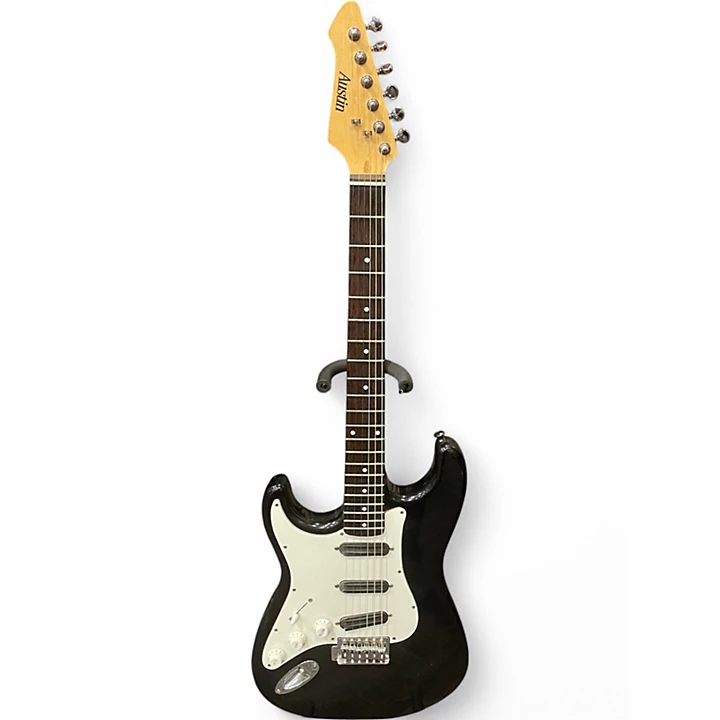 Used Austin Strat Copy Black Solid Body Electric Guitar