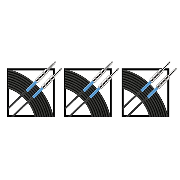 Advantage Instrument Cable Regular 10 ft Black 3 Pack