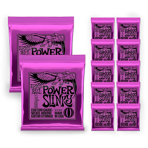 2220 Power Slinky Electric Guitar Strings Buy 10 Get 2 Free
