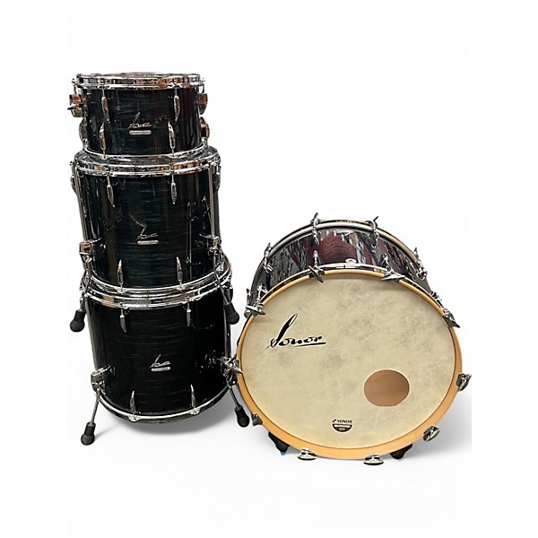 SONOR Used SONOR 4 Piece Vintage Series Black Slate Drum Kit.gc