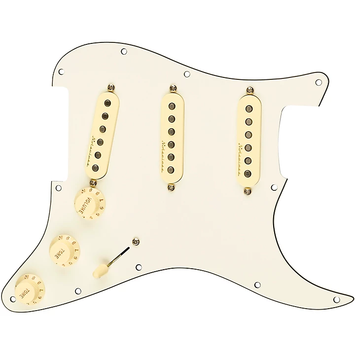 Stratocaster SSS V Noiseless Pre Wired Pickguard White Back White