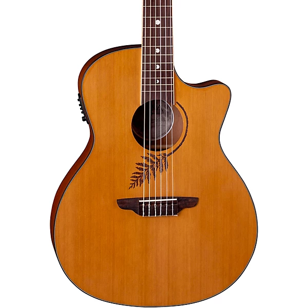 Luna Woodland Cedar Nylon Acoustic Electric Guitar Satin Natural