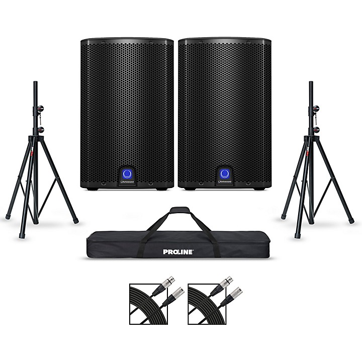 iQ10 10 Powered Speaker Pair With Stands and Cables