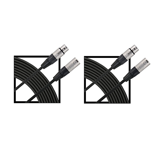 Essential XLR Microphone Cable Regular 25 ft Black 2 Pack