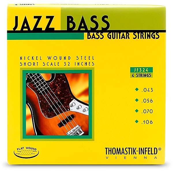 JF324 Flatwound Short Scale 4 String Jazz Bass Strings