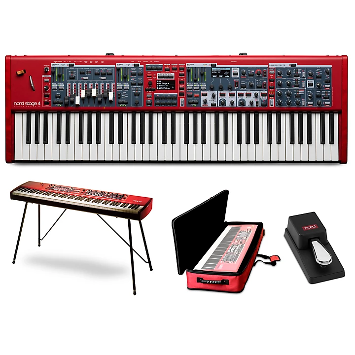 Stage 4 73 Key Keyboard With Nord Soft Case Single Pedal and Stand EX
