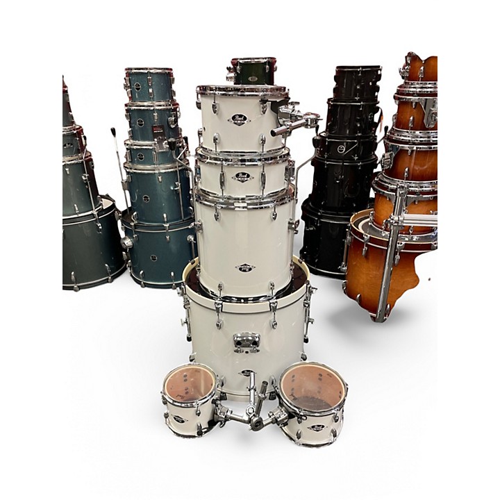 Pearl Used Pearl 6 Piece Export WHITE Drum Kit.gc