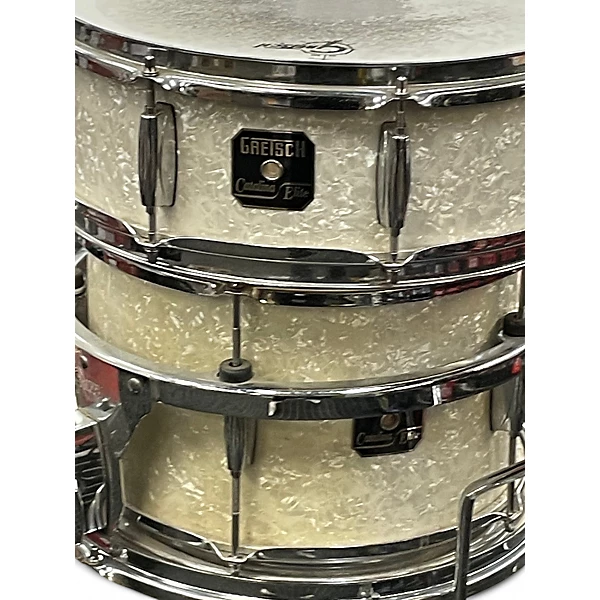 Gretsch Drums Used Gretsch Drums 4 Piece Catalina Pearl White Drum Kit.gc