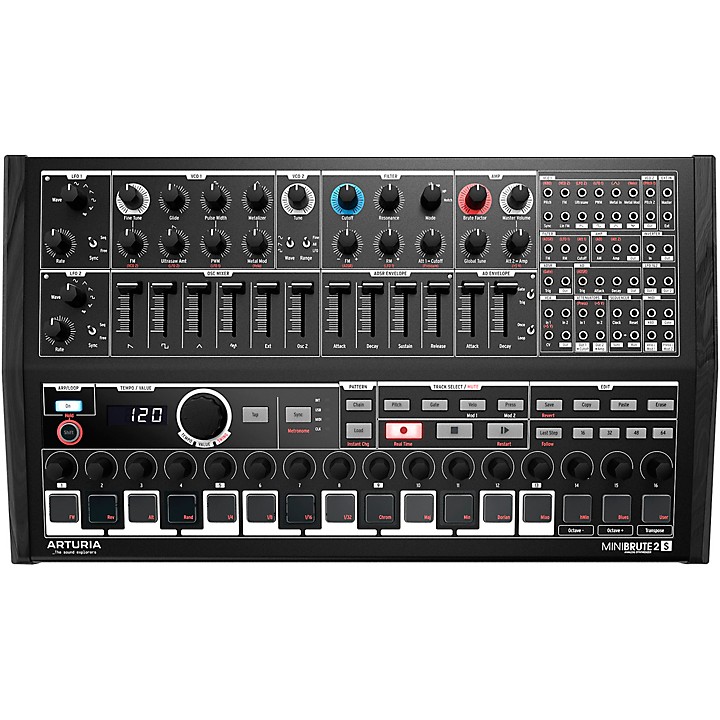 MiniBrute 2S Analog Desktop Synthesizer Sequencer Noir