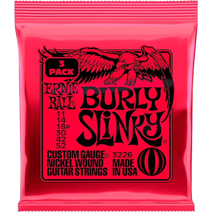 Burly Slinky Nickel Wound Electric Guitar Strings 3 Pack