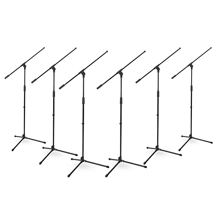 Tripod Boom Microphone Stand 6 Pack Black