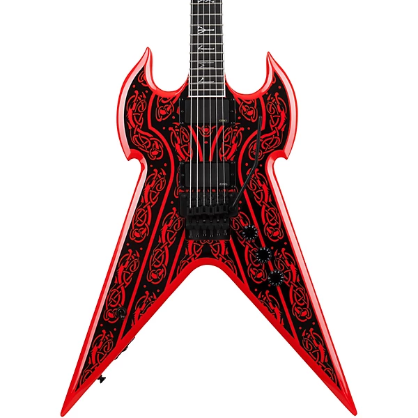Warhammer FR Norse Dragon Pinstripe Electric Guitar Red