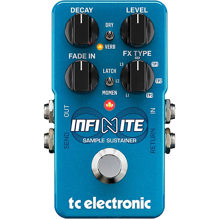 Infinite Sample Sustainer Effects Pedal Blue