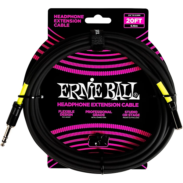 Headphone Extension Cable 1 4 to 35mm 20 ft Black