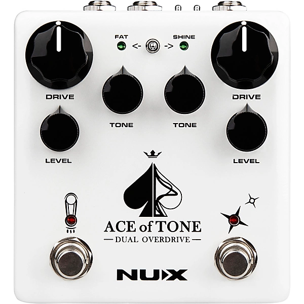 Ace of Tone Dual Overdrive Effects Pedal White