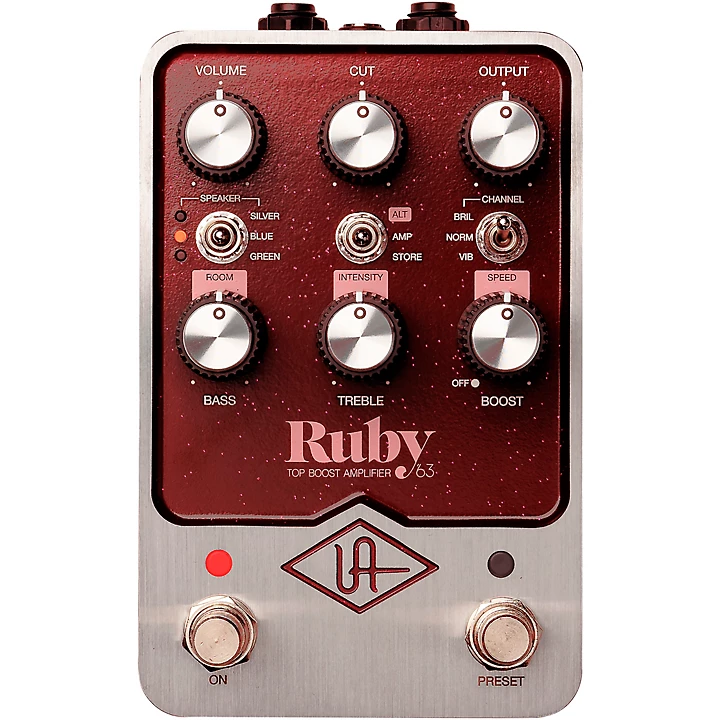 UAFX Ruby 63 Top Boost Amplifier Effects Pedal Dark Maroon