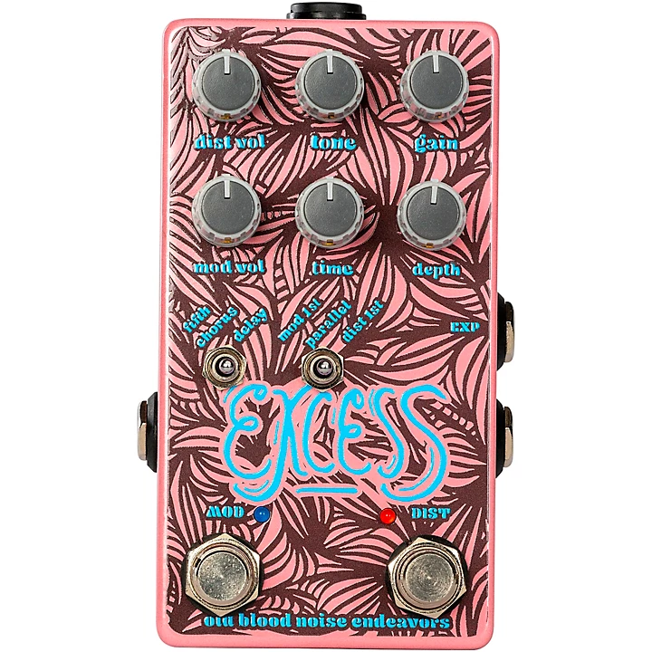 Excess V2 Modulated Distortion Effects Pedal Pink