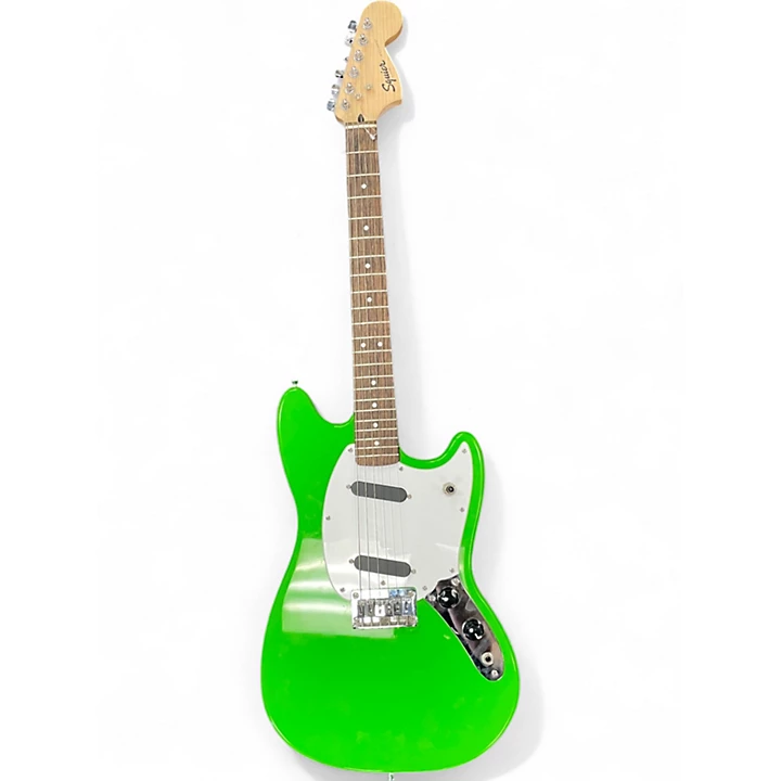 Used Squier Bullet Mustang HH Green Solid Body Electric Guitar
