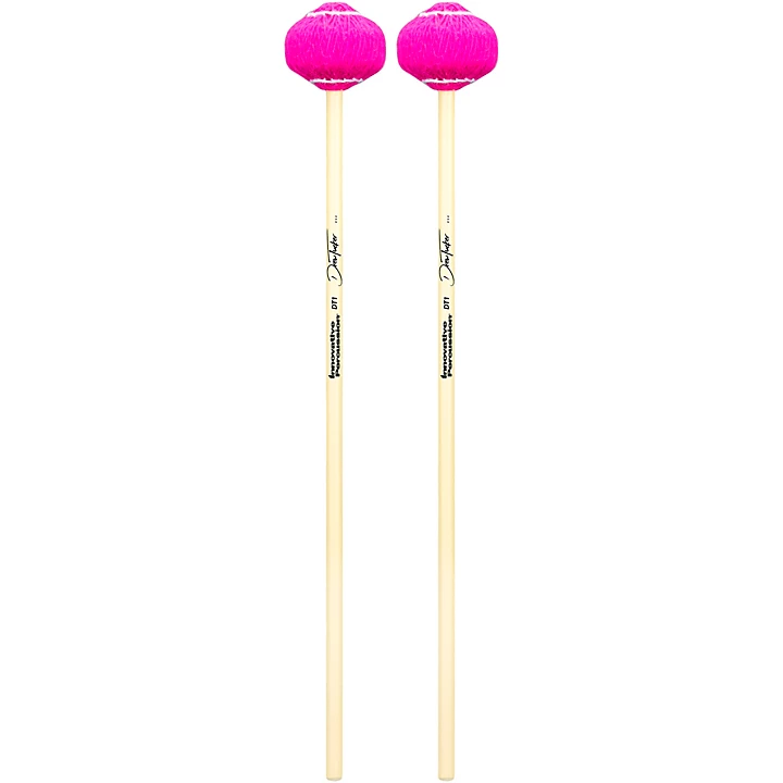 Drew Tucker Rattan Vibraphone Mallet Medium Pink Yarn