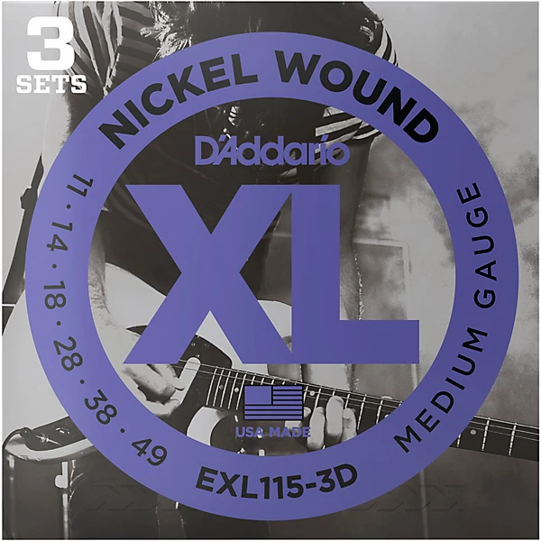 EXL115 Medium Gauge Guitar Strings 3 Pack
