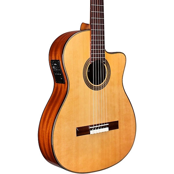 12 Natural Cedar Top Classical Acoustic Electric Guitar Natural