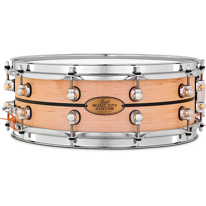 Pearl Music City Custom Solid Shell Snare Maple with Ebony Inlay 14 x 5 in.