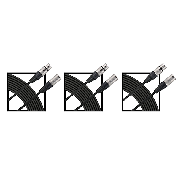 Essential XLR Microphone Cable Regular 25 ft Black 3 Pack