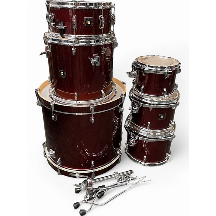 TAMA Used TAMA 6 Piece Superstar Classic Red Sparkle Drum Kit.gc