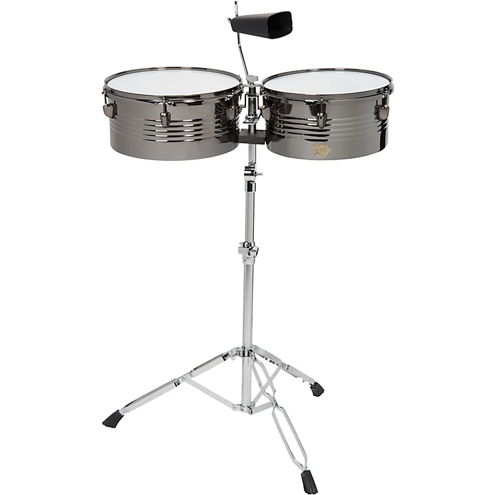 Baja Percussion Set of Timbales with Cowbell and Adjustable Stand