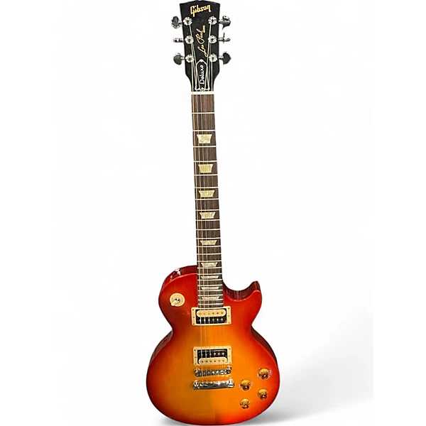 Used Gibson Les Paul Deluxe Cherry Sunburst Solid Body Electric Guitar
