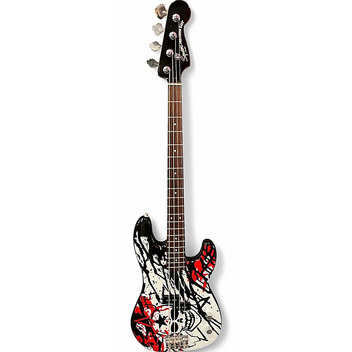 Used Squier Andi Meurer Signature Precision Bass White Electric Bass Guitar