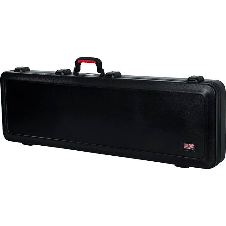TSA ATA Molded Bass Guitar Case Black Black