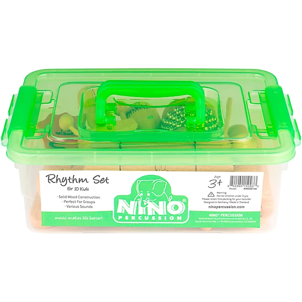 Wooden Rhythm Set with Plastic Storage Container