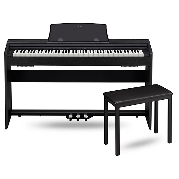 Privia PX 770 Digital Console Piano With CB7 Metal Bench Black