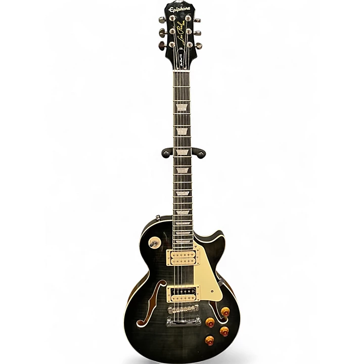 Used Epiphone LES PAUL ES Trans Black Hollow Body Electric Guitar