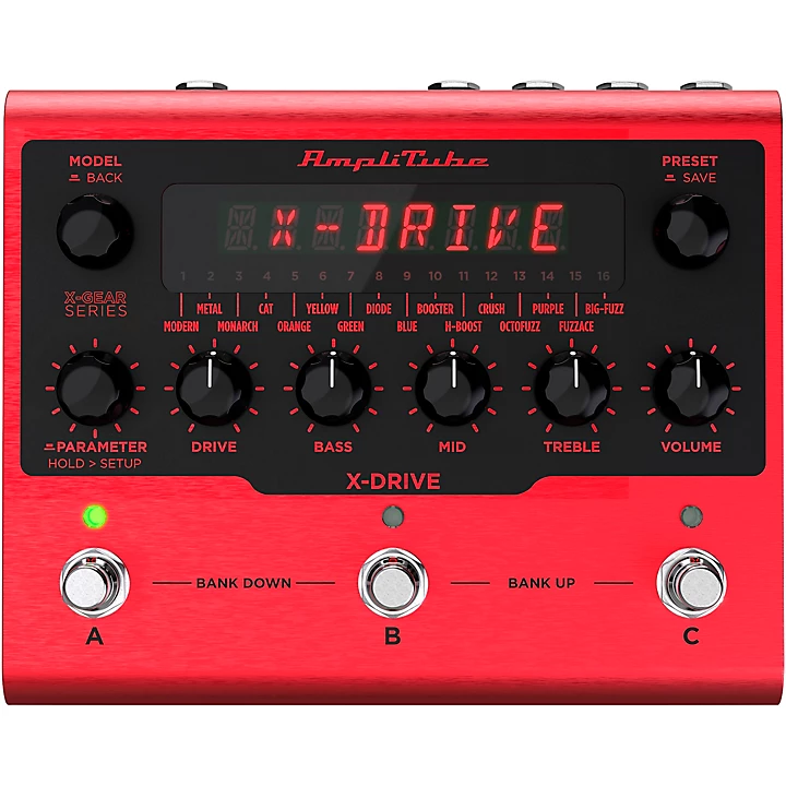 IK Multimedia AmpliTube X DRIVE Distortion Effects Pedal Red