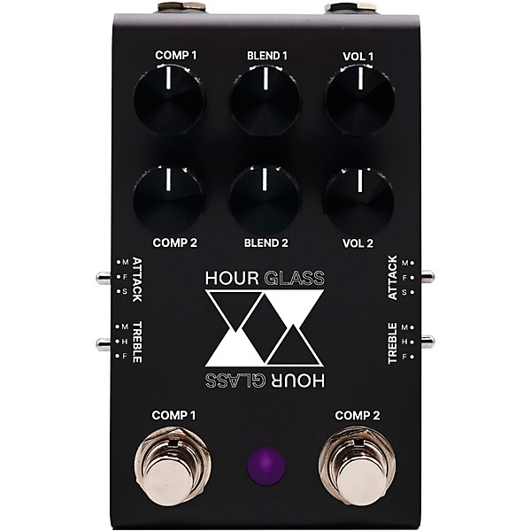 Hourglass Analog Dual Compressor Effects Pedal Black