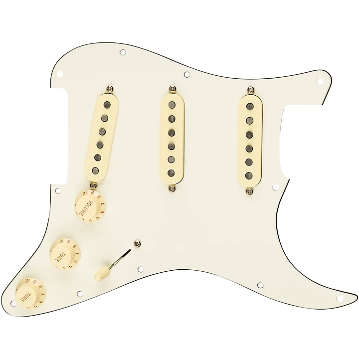 Stratocaster SSS Custom 69 Pre Wired Pickguard White Back White