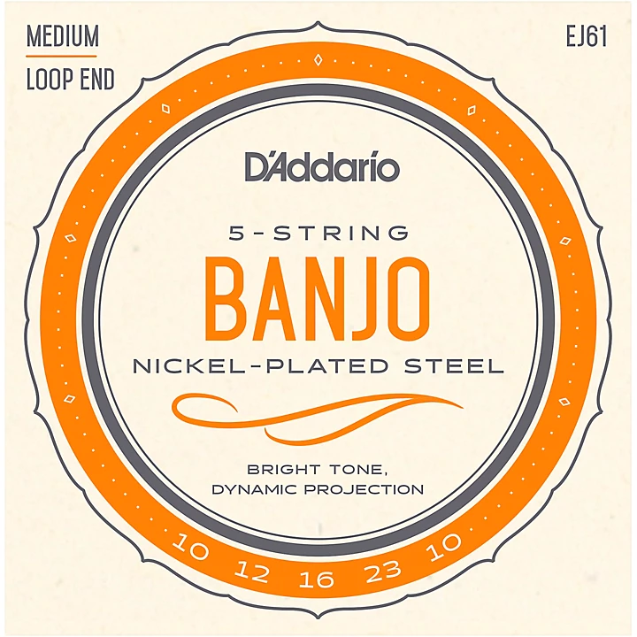 EJ61 Nickel 5 String Medium Banjo Strings 10 23