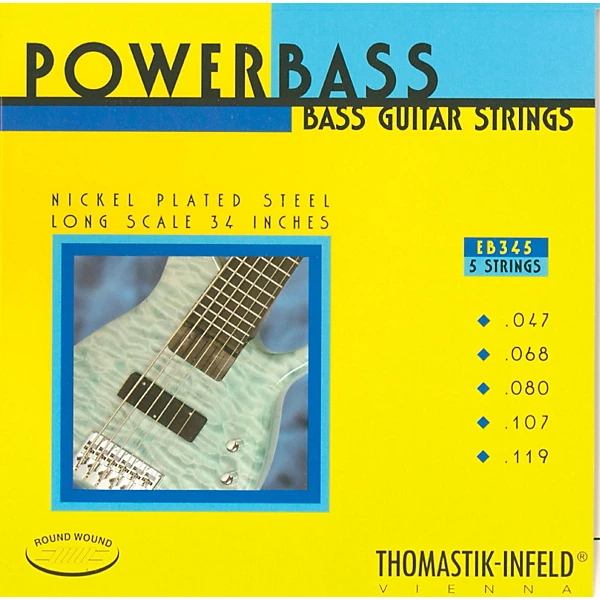 EB345 Medium Light Power Bass Roundwound 5 String Bass Strings