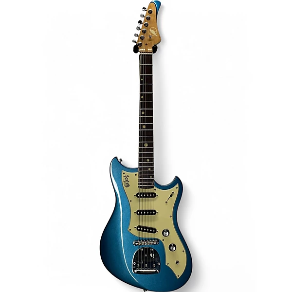 Used Cave And Canary METEOR DELUXE Metallic Blue Solid Body Electric Guitar