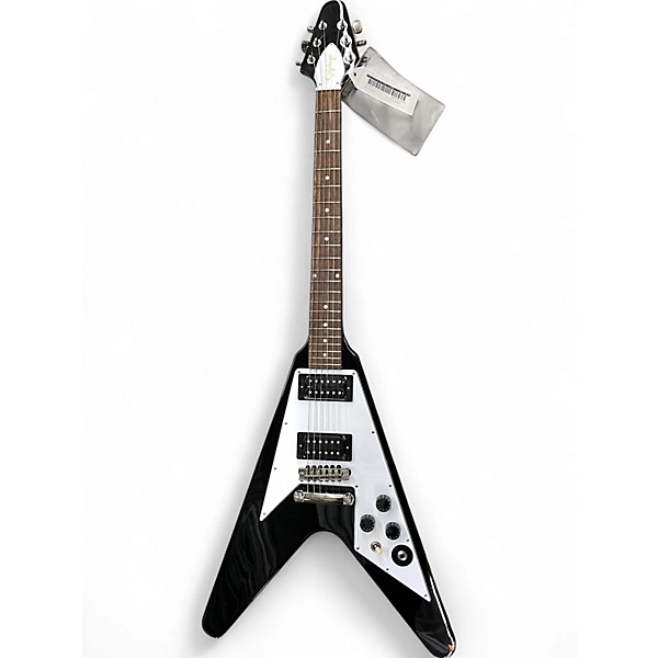 Used Epiphone Kirk Hammet Flying V Black Solid Body Electric Guitar