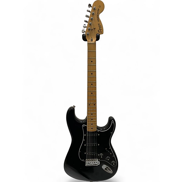 Used Squier Standard Stratocaster Black Solid Body Electric Guitar